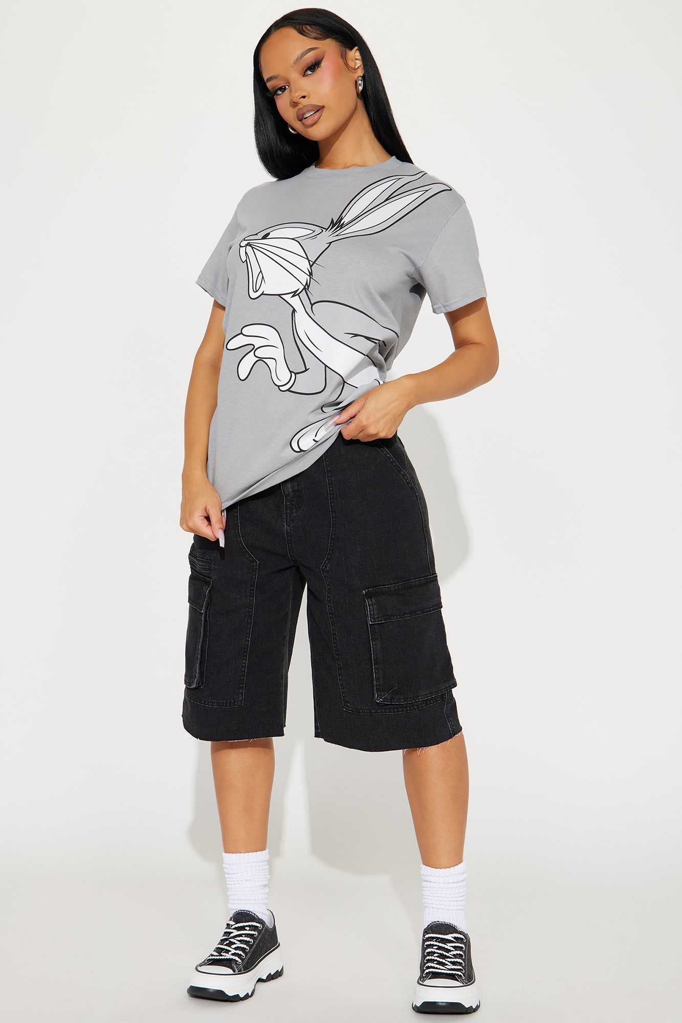 Bugs Bunny Jumbo Print Graphic Tee - Grey sold by Fashion Nova product image thumbnail 2