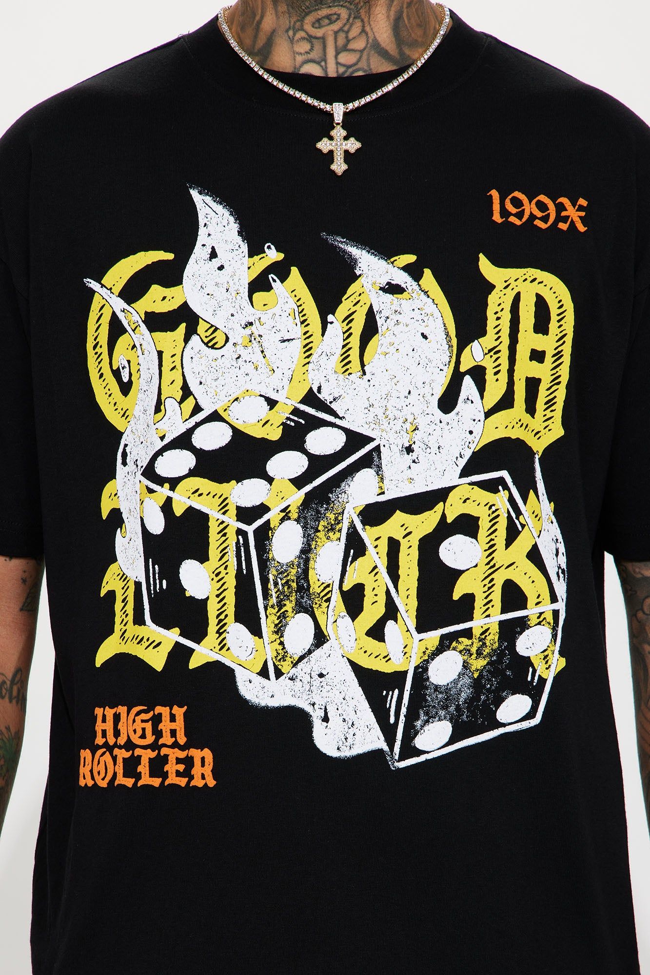 Good Luck High Roller Short Sleeve Tee - Black sold by Fashion Nova product image thumbnail 4