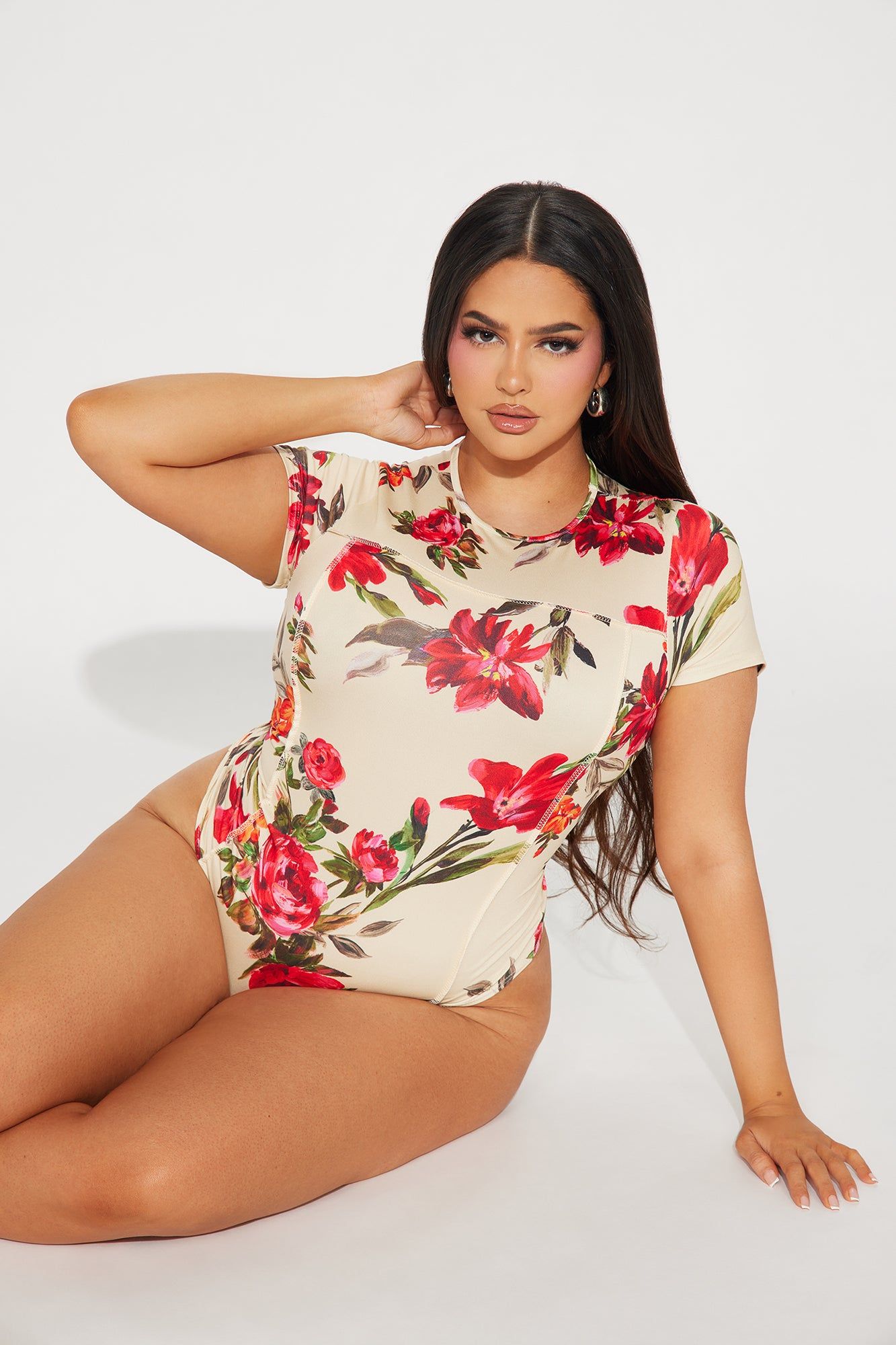 Buy Me Flowers Bodysuit - Taupe/combo sold by Fashion Nova product image thumbnail 5