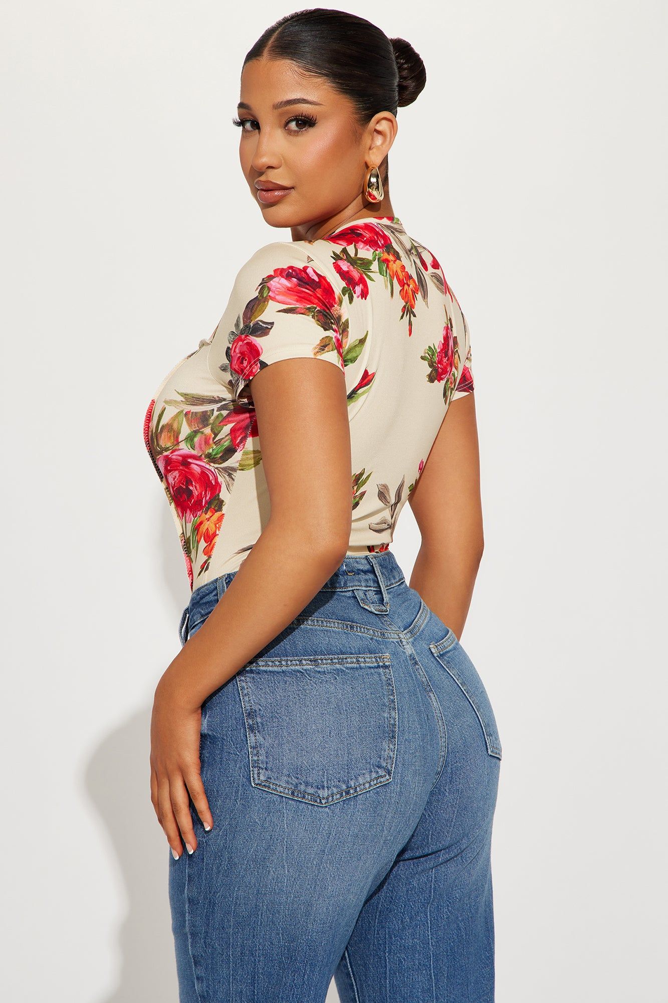 Buy Me Flowers Bodysuit - Taupe/combo sold by Fashion Nova product image thumbnail 4