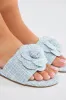 Spring Blossoms Tweed Sandals - Blue sold by Fashion Nova