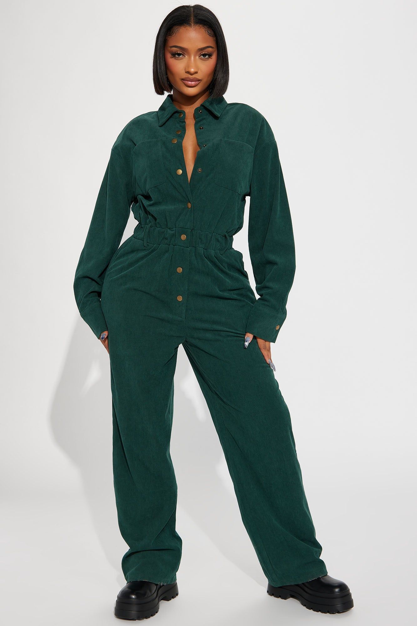 Only Forever Corduroy Jumpsuit - Hunter sold by Fashion Nova