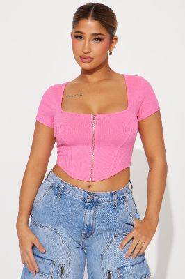 Making Changes Ribbed Top - Pink sold by Fashion Nova