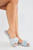 Spring Blossoms Tweed Sandals - Blue sold by Fashion Nova