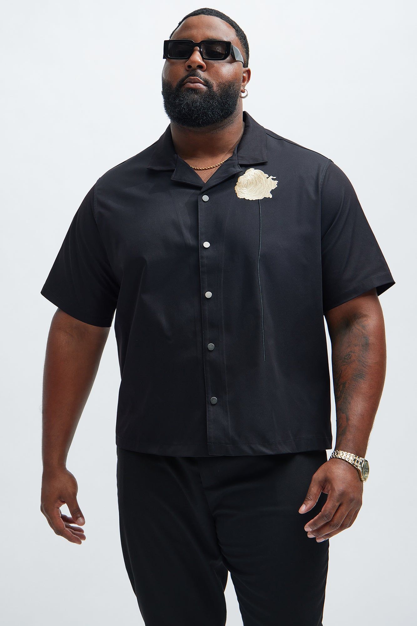 Jarvis Embroidered Shirt - Black sold by Fashion Nova product image thumbnail 4