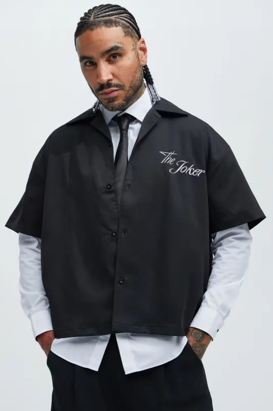 The Jokers Wild Button Up Shirt - Black sold by Fashion Nova