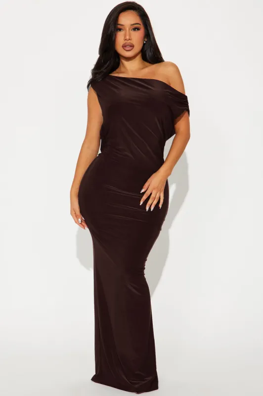 Noella Double Lined Maxi Dress - Brown sold by Fashion Nova