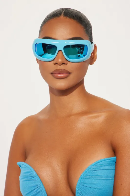 Art Of Reflection Sunglasses - Blue sold by Fashion Nova