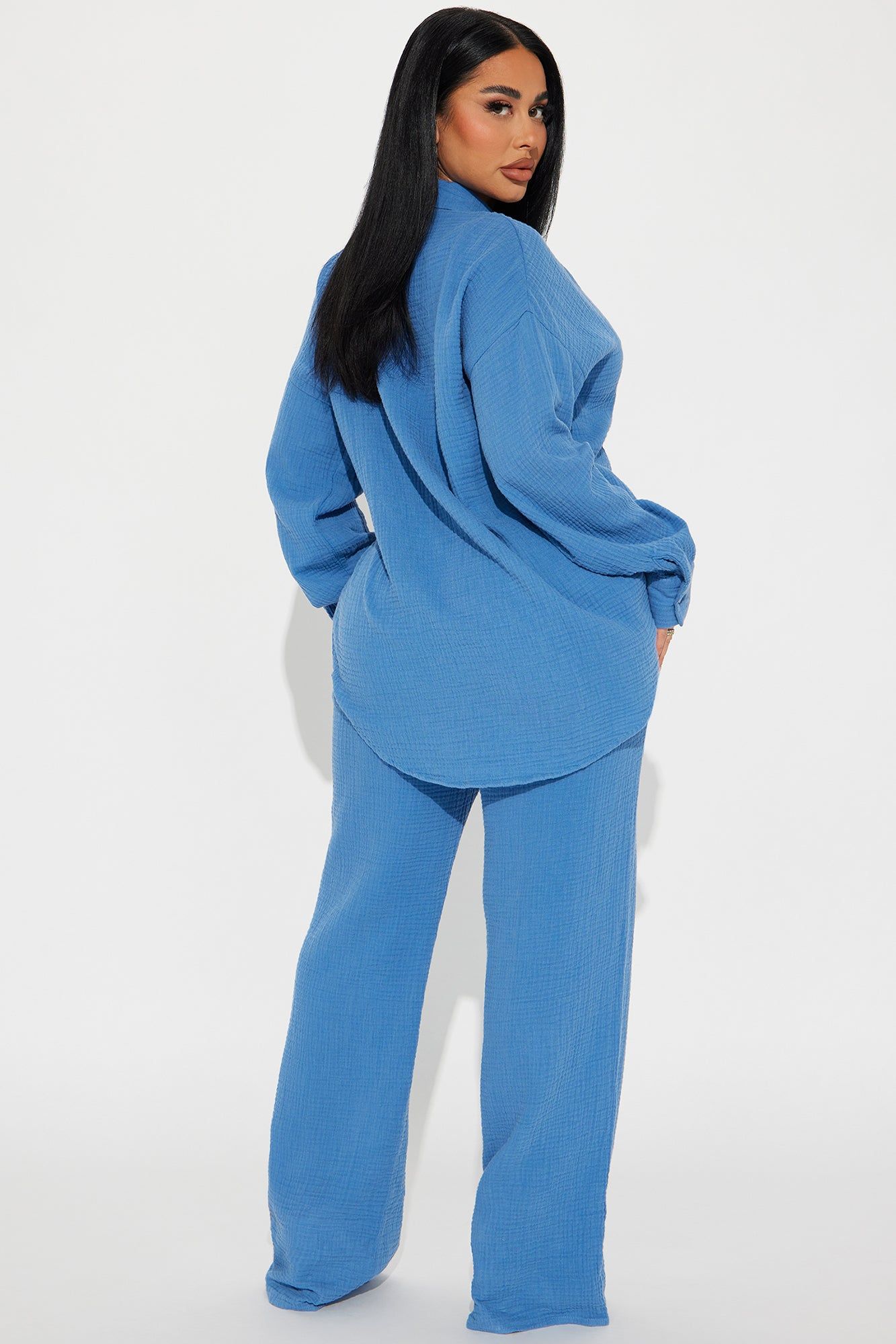 Over The Clouds Washed Pant Set - Royal sold by Fashion Nova product image thumbnail 3