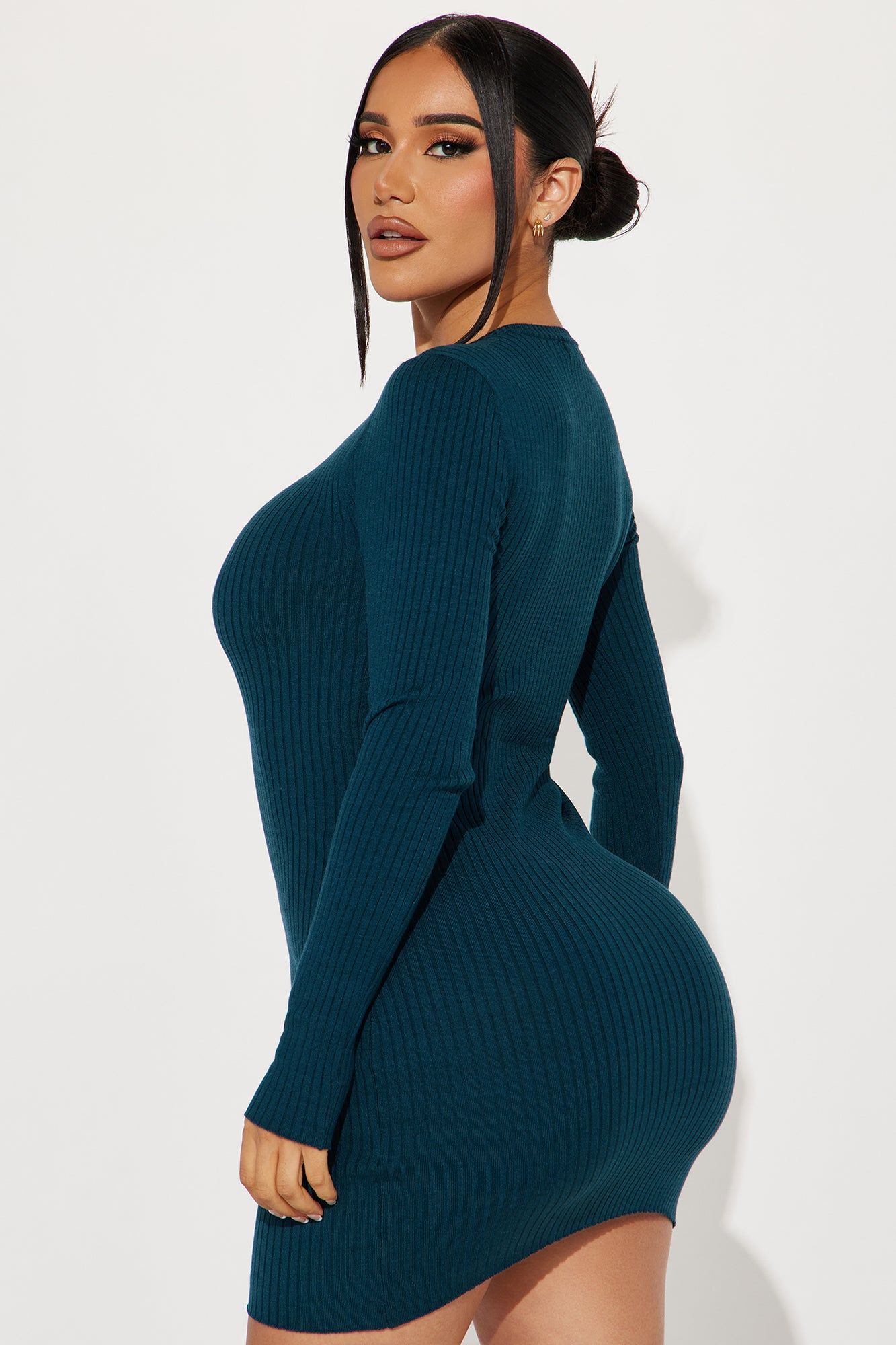 Jojo Sweater Mini Dress - Teal sold by Fashion Nova product image thumbnail 3