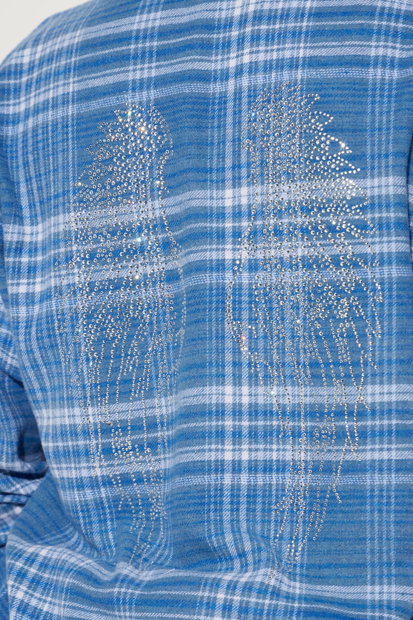 Fly High Plaid Shirt - Blue/combo sold by Fashion Nova product image thumbnail 4