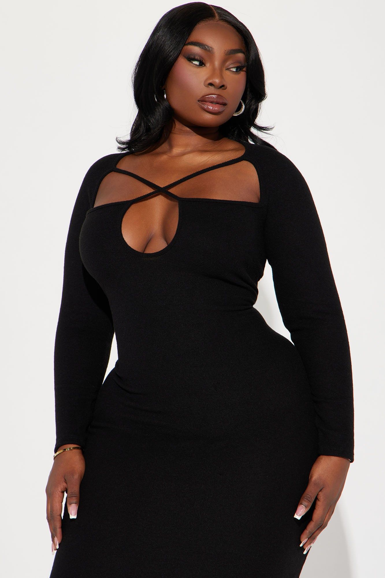 Monica Sweater Midi Dress - Black sold by Fashion Nova product image thumbnail 5