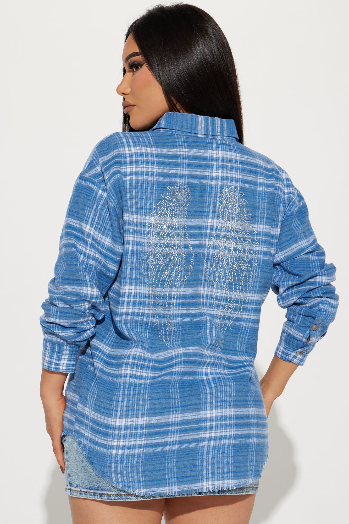 Fly High Plaid Shirt - Blue/combo sold by Fashion Nova product image thumbnail 3