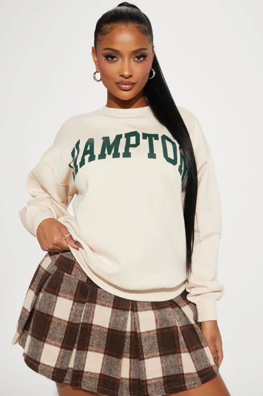 Hampton Vintage Crew Neck Sweatshirt - Cream made by Fashion Nova