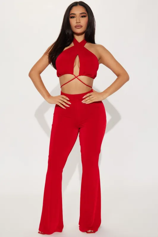 Ariel Slinky Pant Set - Red sold by Fashion Nova