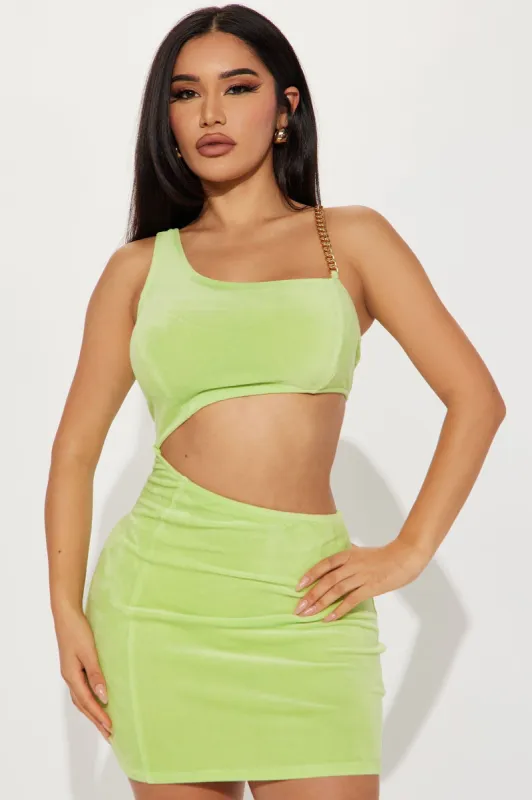 Majestic Thrive Mini Dress - Green sold by Fashion Nova