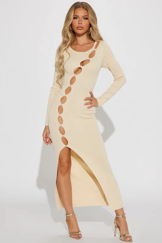 Eve Cutout Knit Midi Dress - Cream sold by Fashion Nova