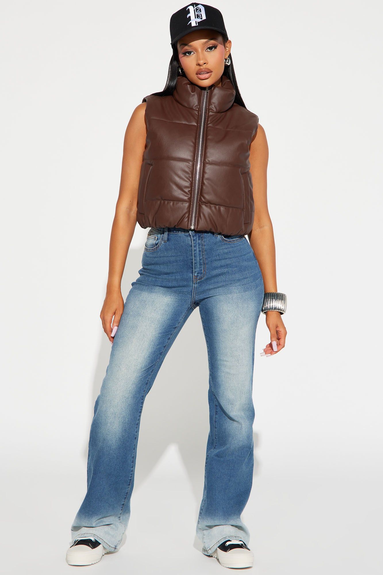 Take Your Shot Puffer Vest - Chocolate sold by Fashion Nova product image thumbnail 3