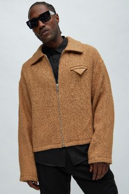 Delmont Textured Cropped Jacket - Taupe sold by Fashion Nova