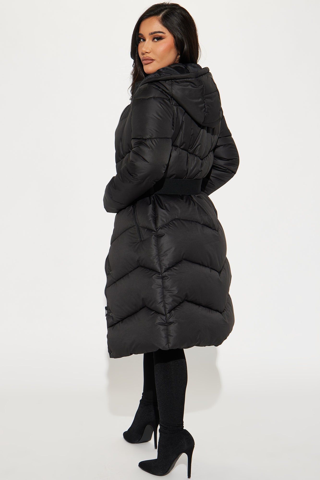 Snow Style Belted Puffer Jacket - Black sold by Fashion Nova product image thumbnail 4