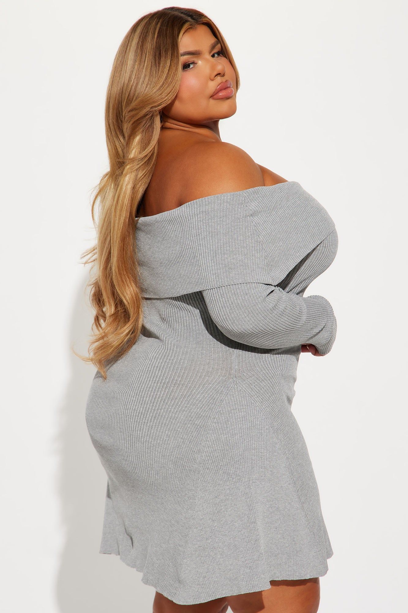 Amara Sweater Mini Dress - Heather Grey sold by Fashion Nova product image thumbnail 6