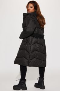 Snow Style Belted Puffer Jacket - Black sold by Fashion Nova