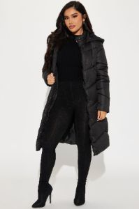 Snow Style Belted Puffer Jacket - Black sold by Fashion Nova