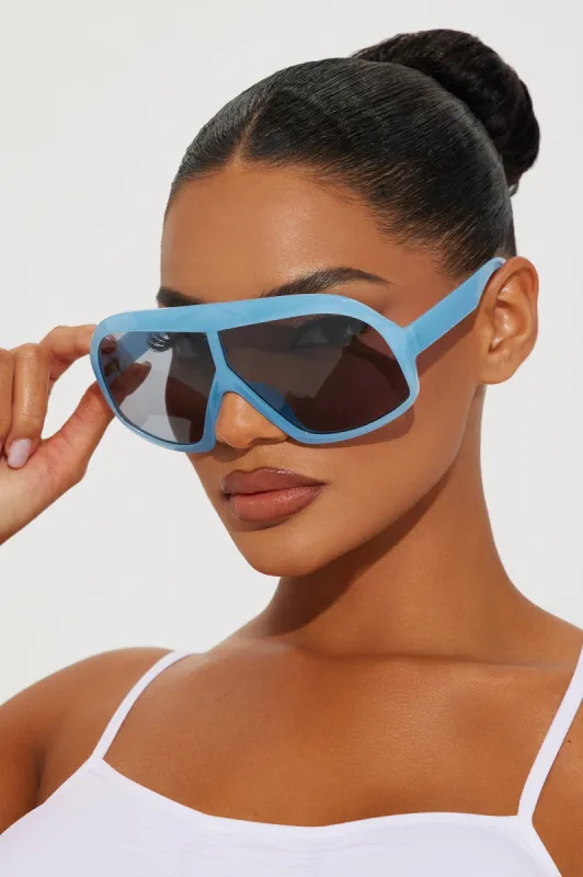 Dreamy Skies Sunglasses - Blue sold by Fashion Nova
