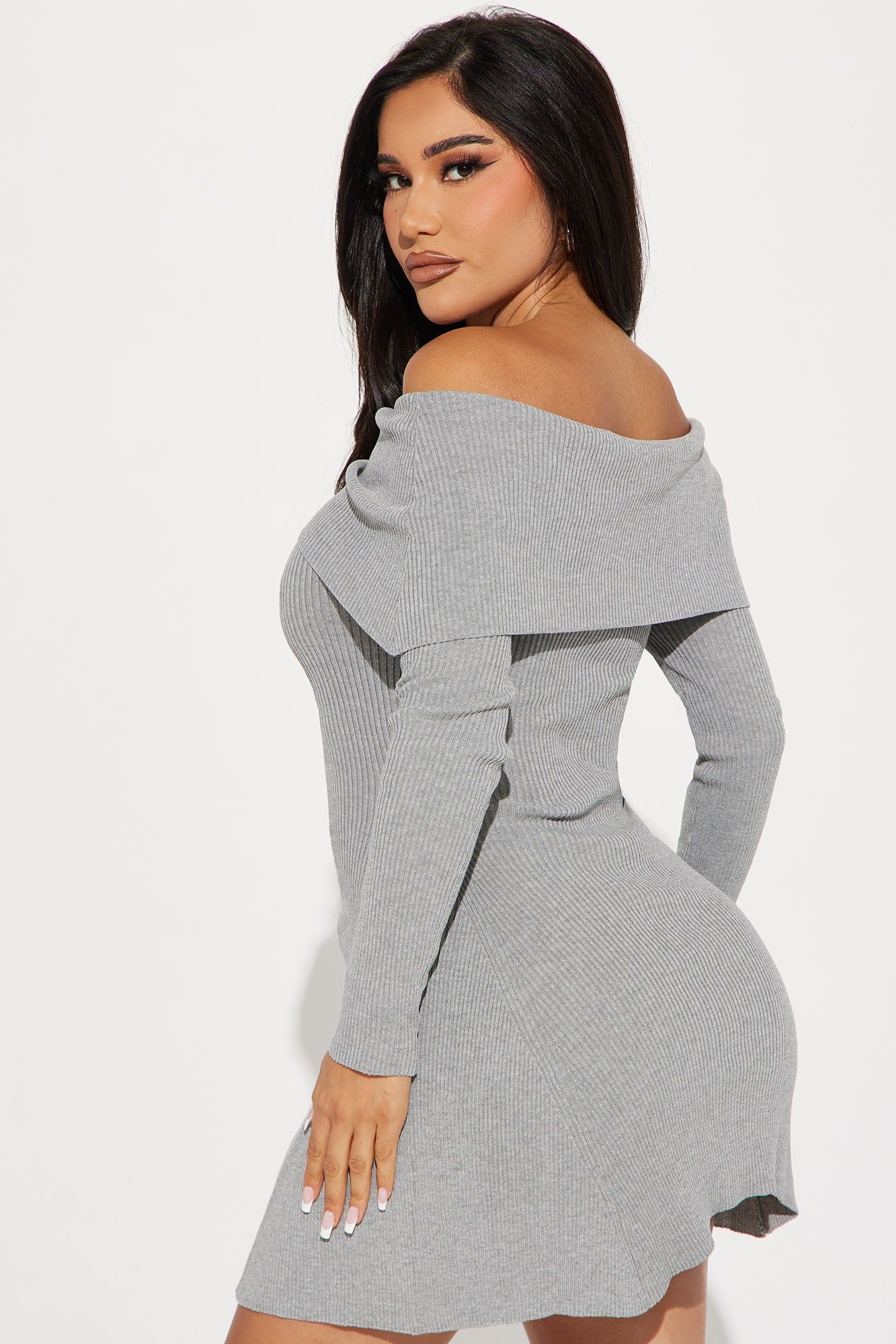 Amara Sweater Mini Dress - Heather Grey sold by Fashion Nova product image thumbnail 3