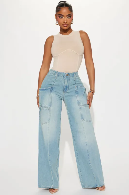 Practically Perfect Baggy Jeans - Light Wash sold by Fashion Nova