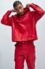 Royce Faux Leather Pullover Jacket - Red sold by Fashion Nova