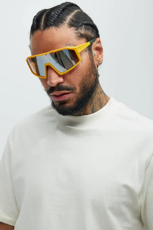 Bullet Blinder Sunglasses - Yellow/combo sold by Fashion Nova
