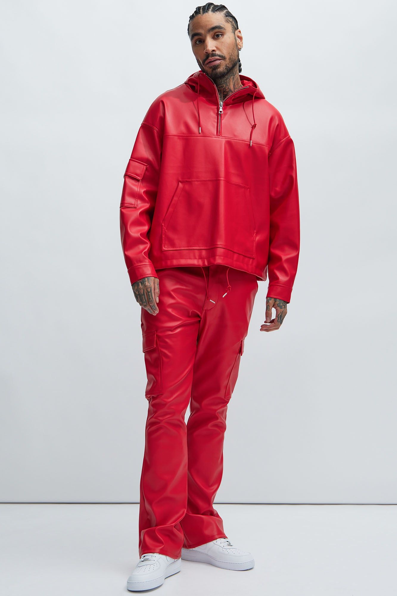 Royce Faux Leather Pullover Jacket - Red sold by Fashion Nova product image thumbnail 2