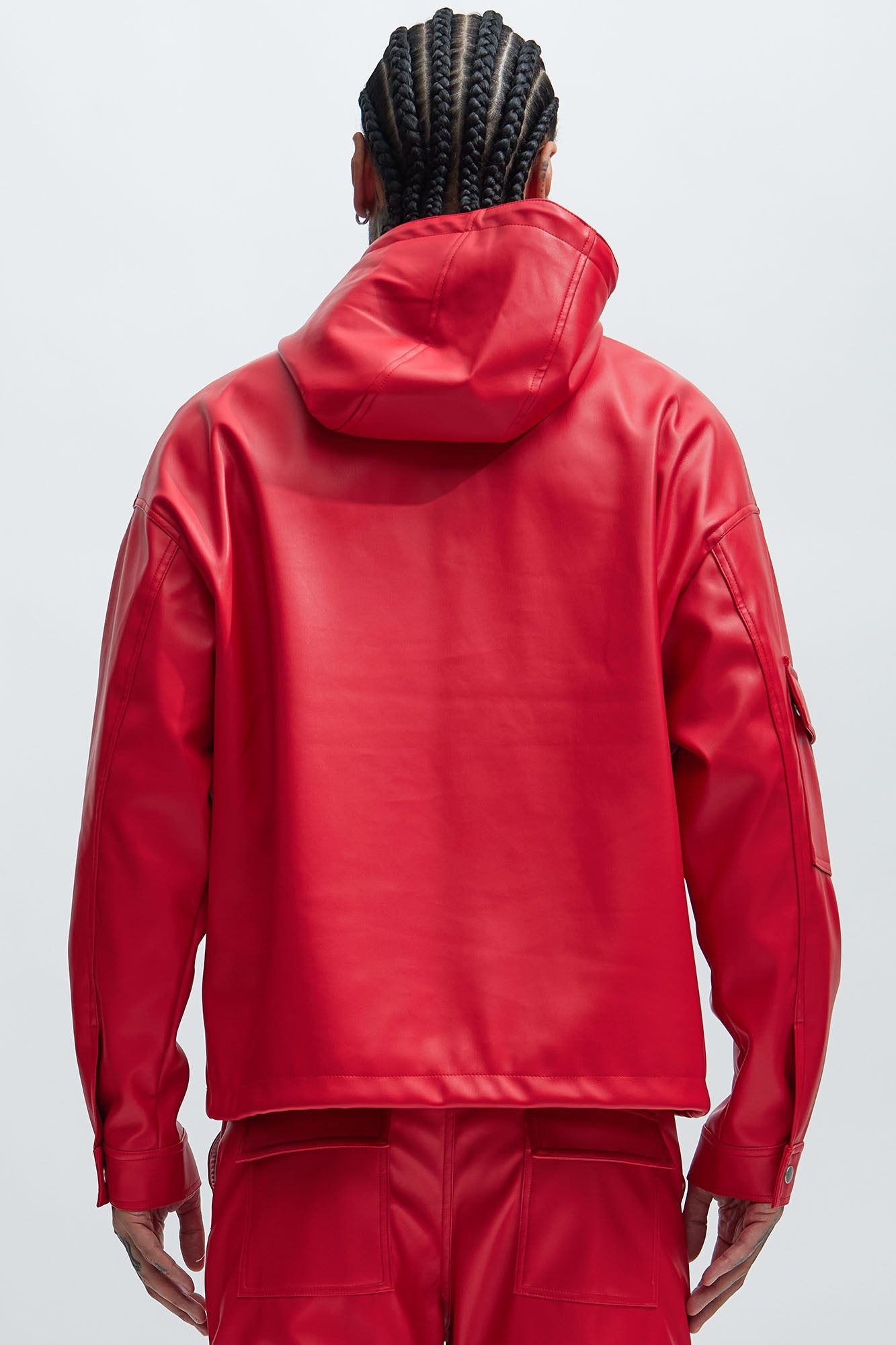 Royce Faux Leather Pullover Jacket - Red sold by Fashion Nova product image thumbnail 4
