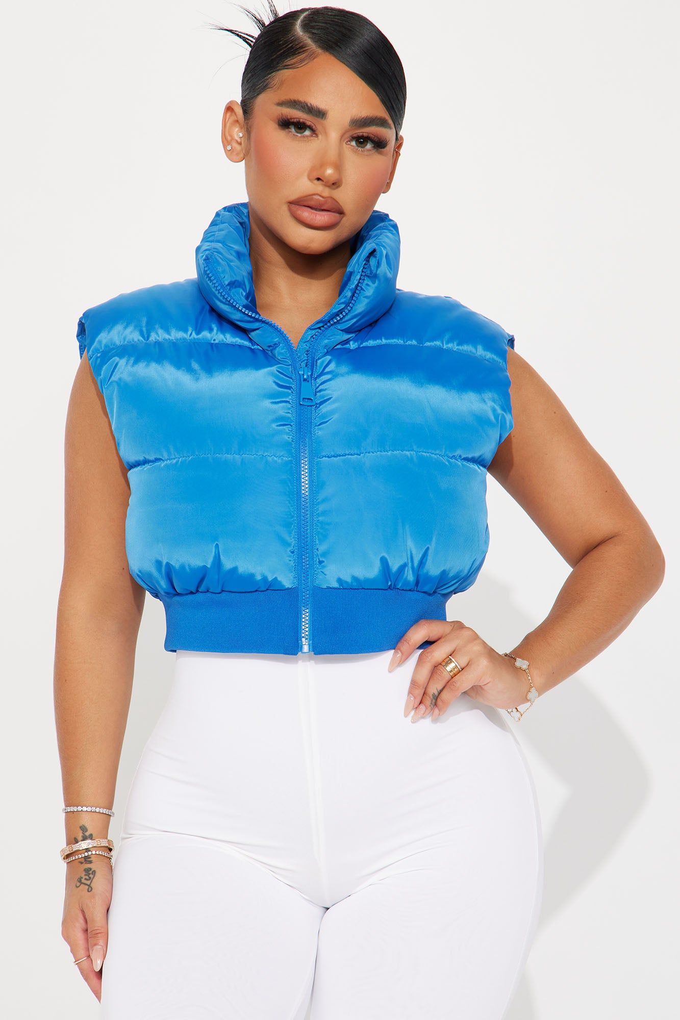 Winter Date Puffer Vest - Royal sold by Fashion Nova