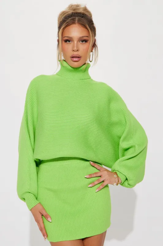 Skye Sweater Skirt Set - Lime sold by Fashion Nova
