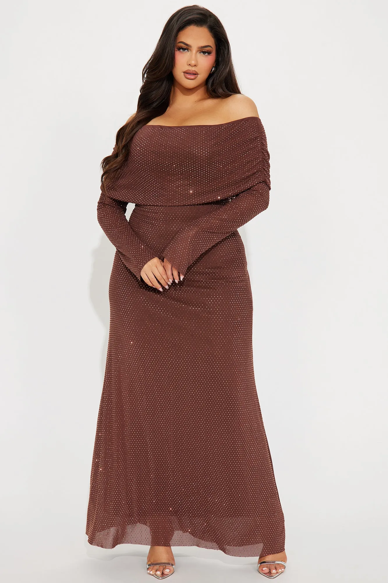 Austin Embellished Maxi Dress - Chocolate sold by Fashion Nova product image thumbnail 5