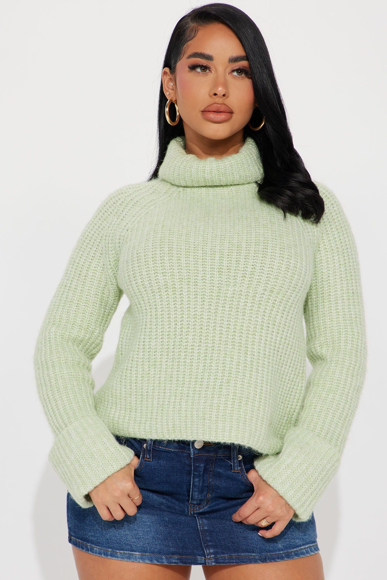 Shyann Turtleneck Sweater - Sage sold by Fashion Nova