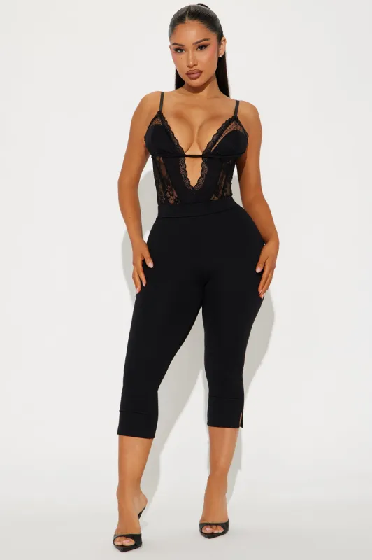 All My Potentials Capri Legging - Black sold by Fashion Nova