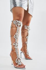 Destiny Embellished Stiletto Heel - Silver sold by Fashion Nova