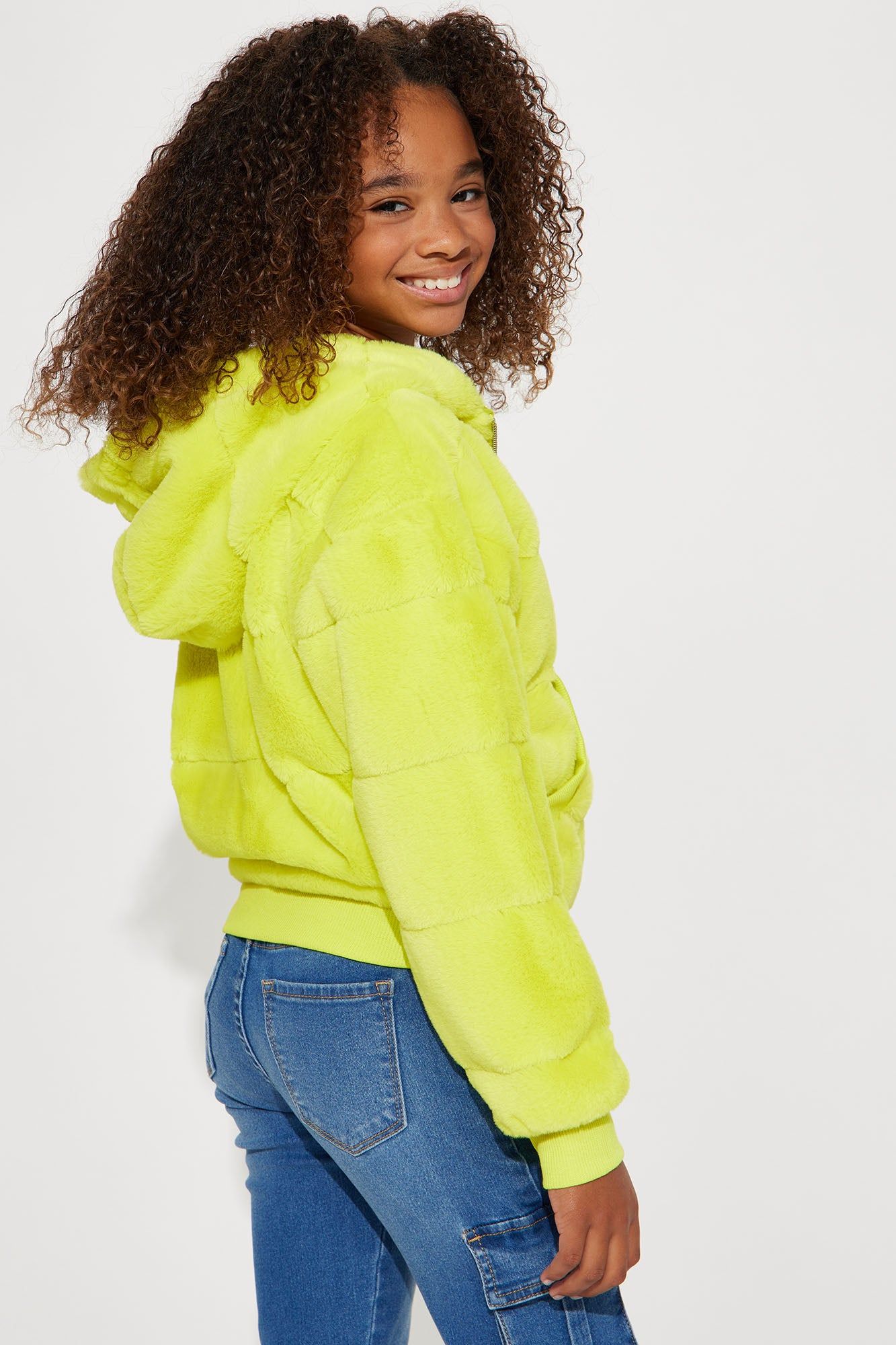 Mini So Delighted Faux Fur Puffer Jacket - Green sold by Fashion Nova product image thumbnail 3