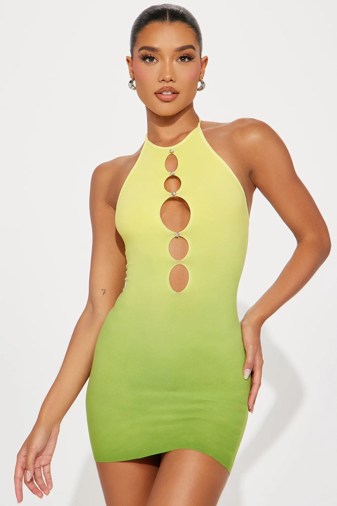 Gradient Goddess Seamless Micro Mini Dress - Yellow/combo sold by Fashion Nova product image thumbnail 2