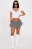 Bad Gals Pinstripe Micro Mini Skort - Charcoal sold by Fashion Nova
