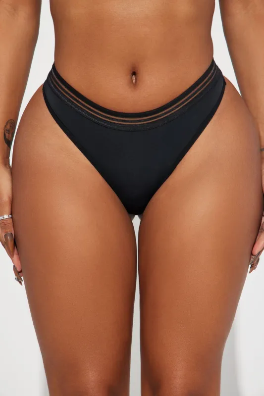 Weekend Vibe Banded Thong Panty - Black sold by Fashion Nova