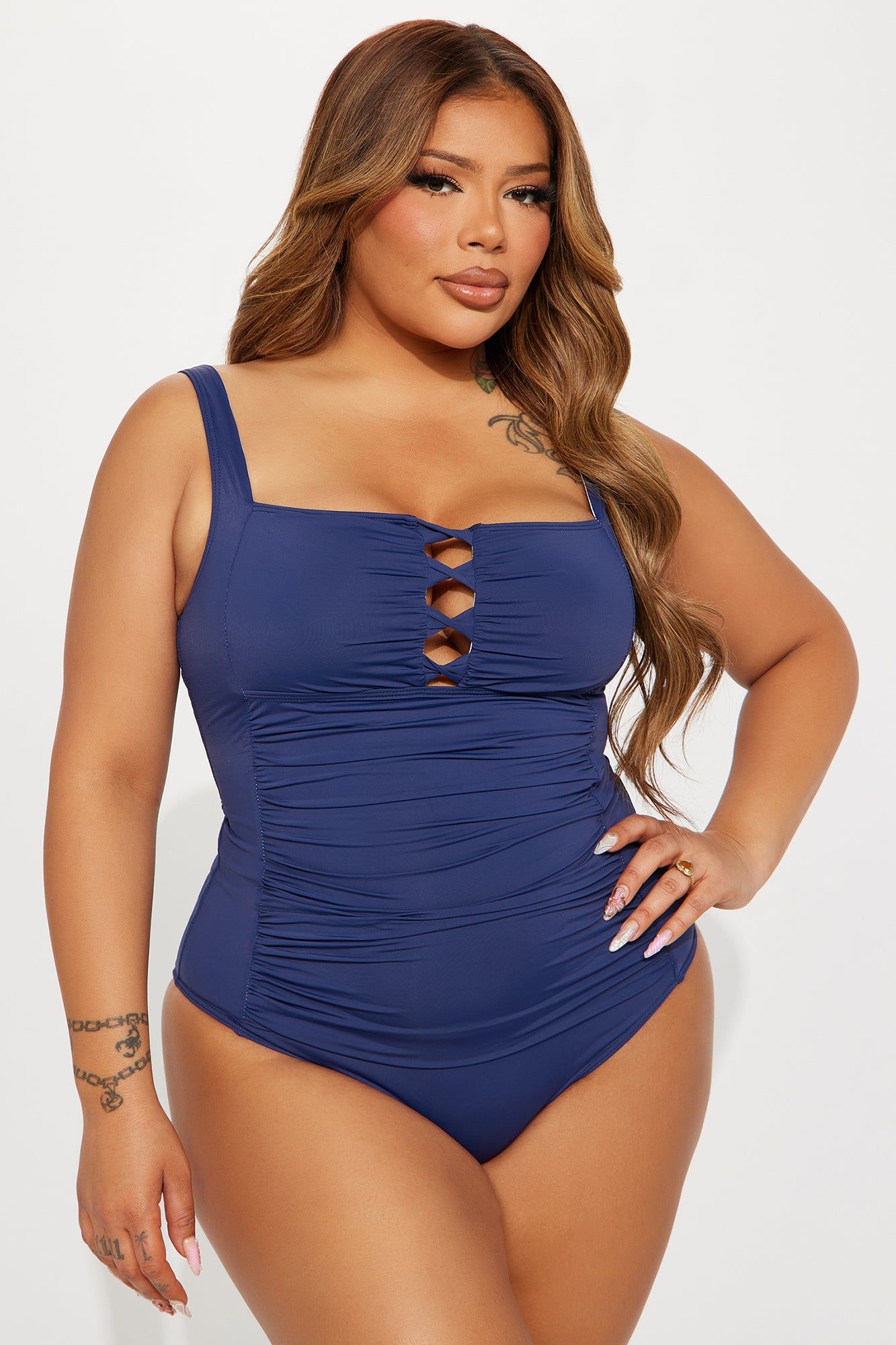 Noah Ruched 1 Piece Swimsuit - Navy sold by Fashion Nova product image thumbnail 5