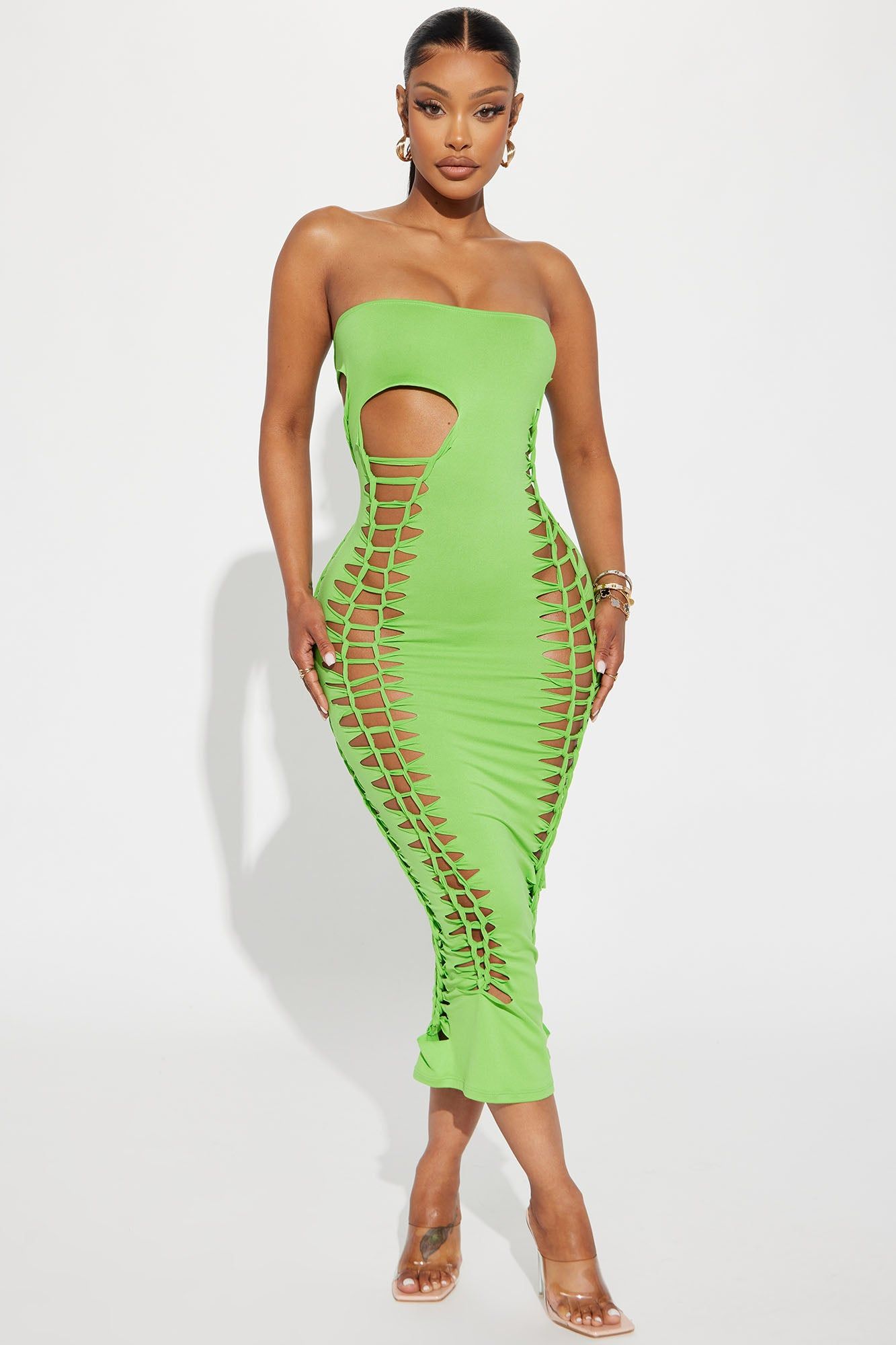 Dosia Midi Dress - Lime sold by Fashion Nova