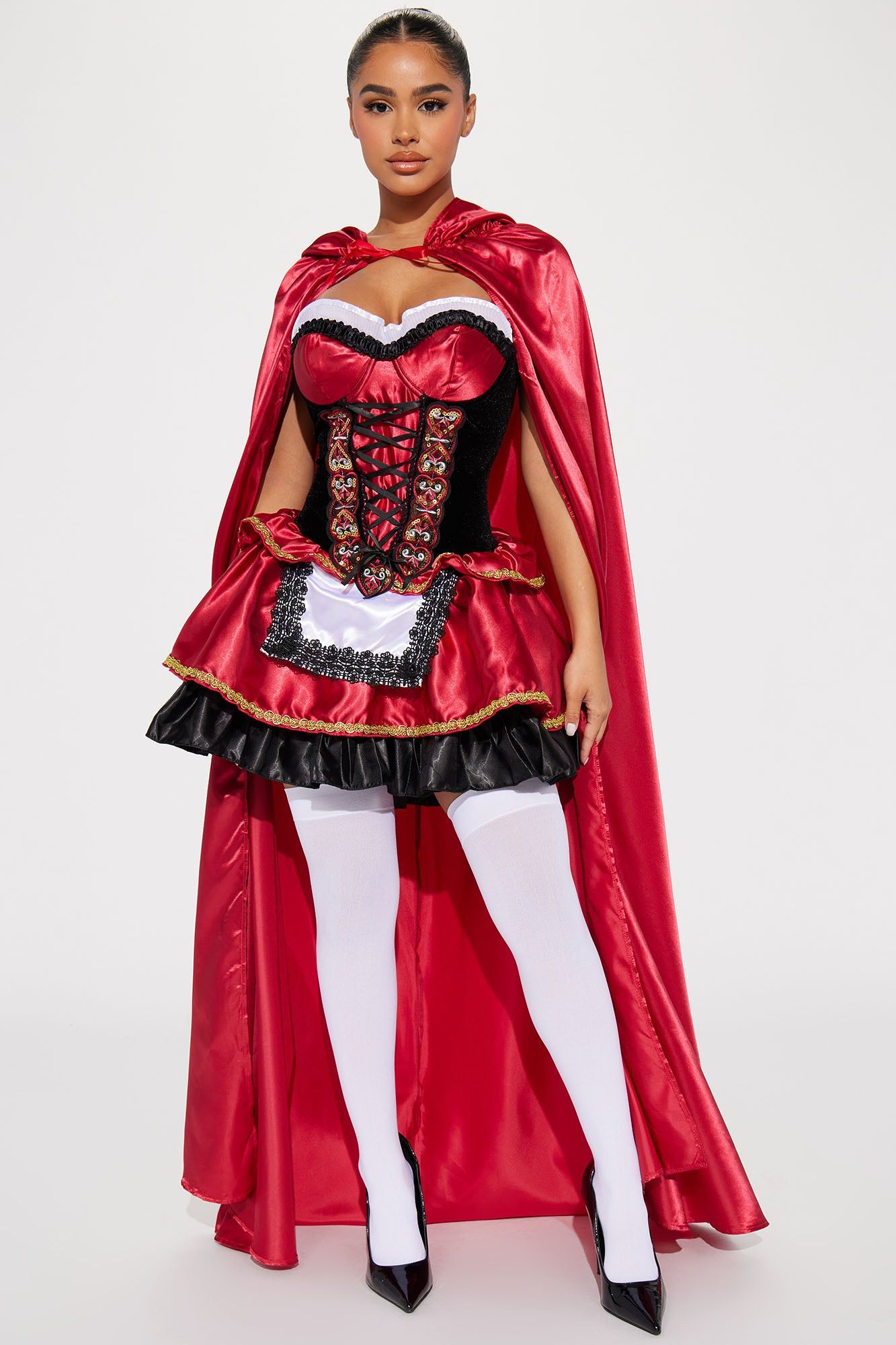 Sweet Little Red 2 Piece Costume Set - Red/Black sold by Fashion Nova
