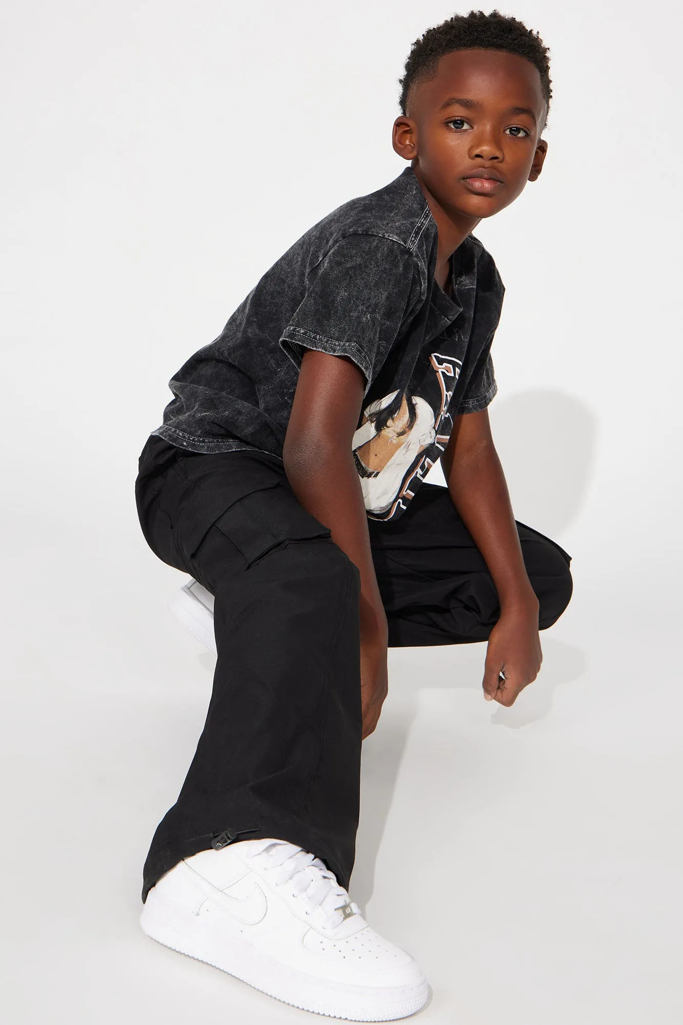 Mini Stand Up Straight Parachute Pant - Black sold by Fashion Nova