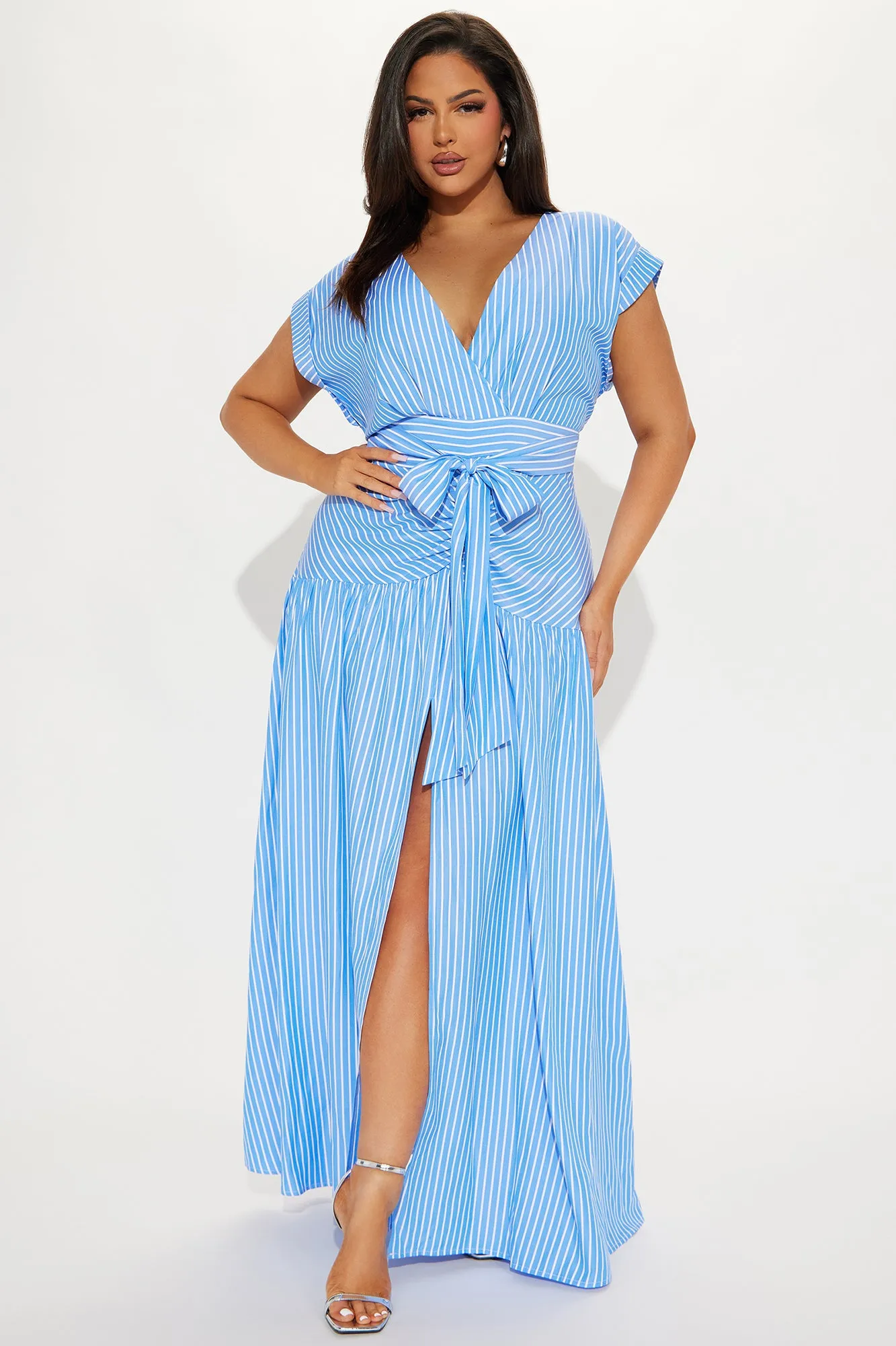 Evelyn Striped Maxi Dress - Blue/combo sold by Fashion Nova product image thumbnail 4