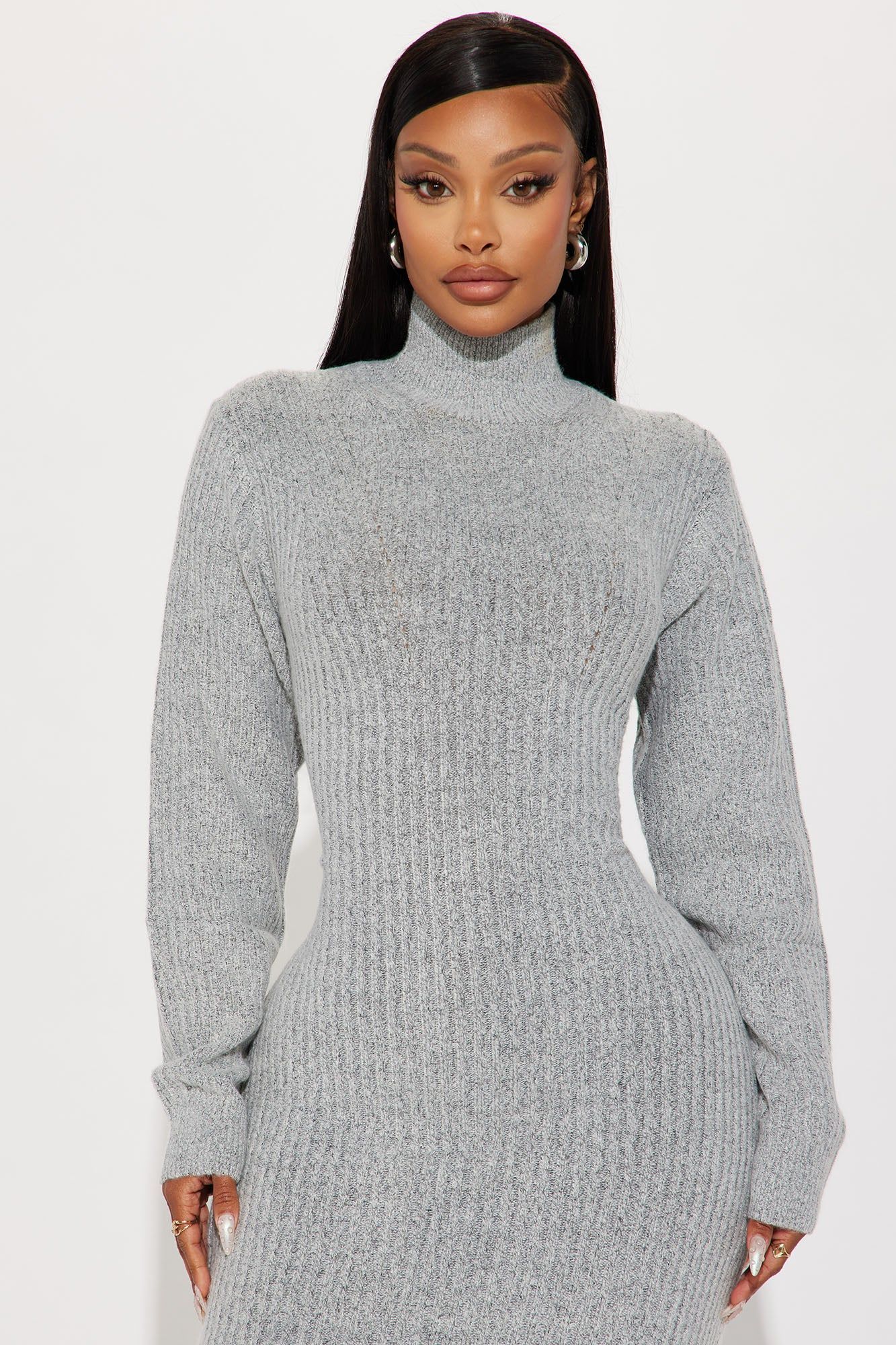 McKee Ribbed Midi Dress - Heather Grey sold by Fashion Nova product image thumbnail 2